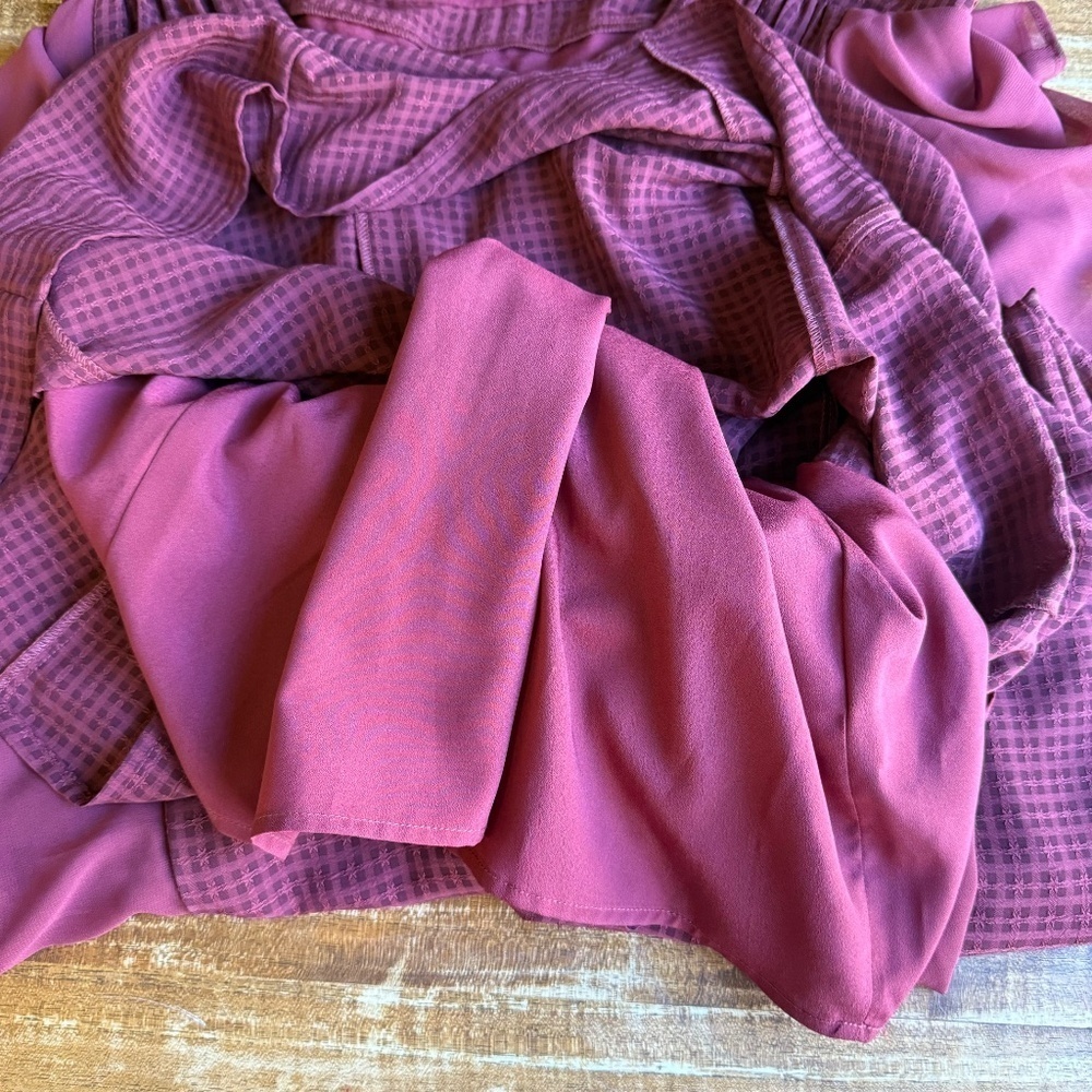 BCBG Generation Ruby Wine Ruffle Maxi Dress Size 4 - Picture 9 of 9